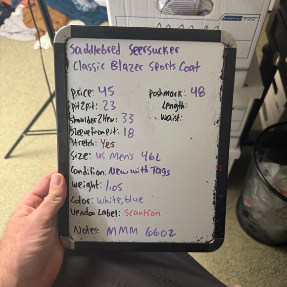 Saddlebred Seersucker Classic Blazer Sports Coat US Men's 46L - Picture 8 of 8